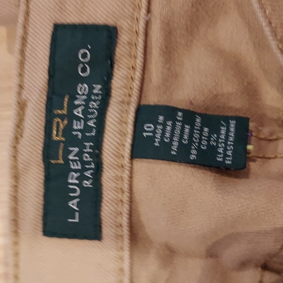 Women's Size 10 Lauren Ralph Lauren Beige Modern Straight Cropped Jeans VGC - Picture 2 of 9